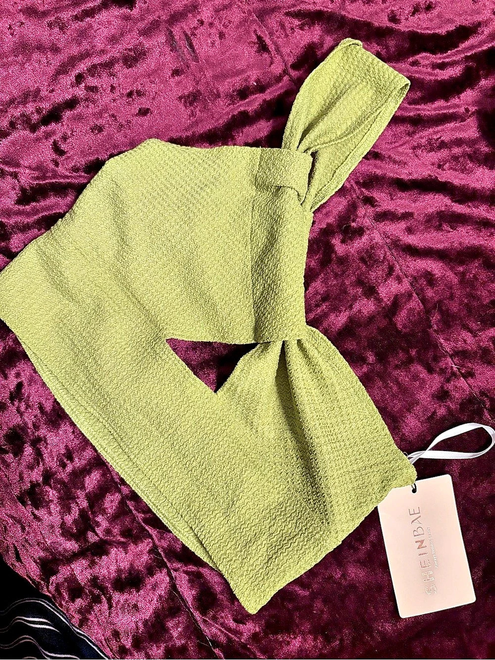 SHEIN Asymmetrical Cutout cross top in Green Size XS